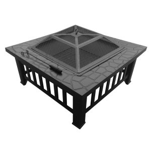 2-in-1 Fire Pit BBQ 81 x 81cm