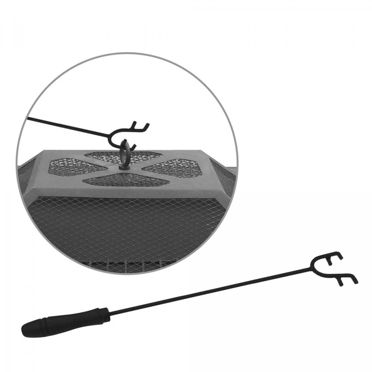 4-in-1 Fire Pit BBQ 81 x 81cm - Image 8