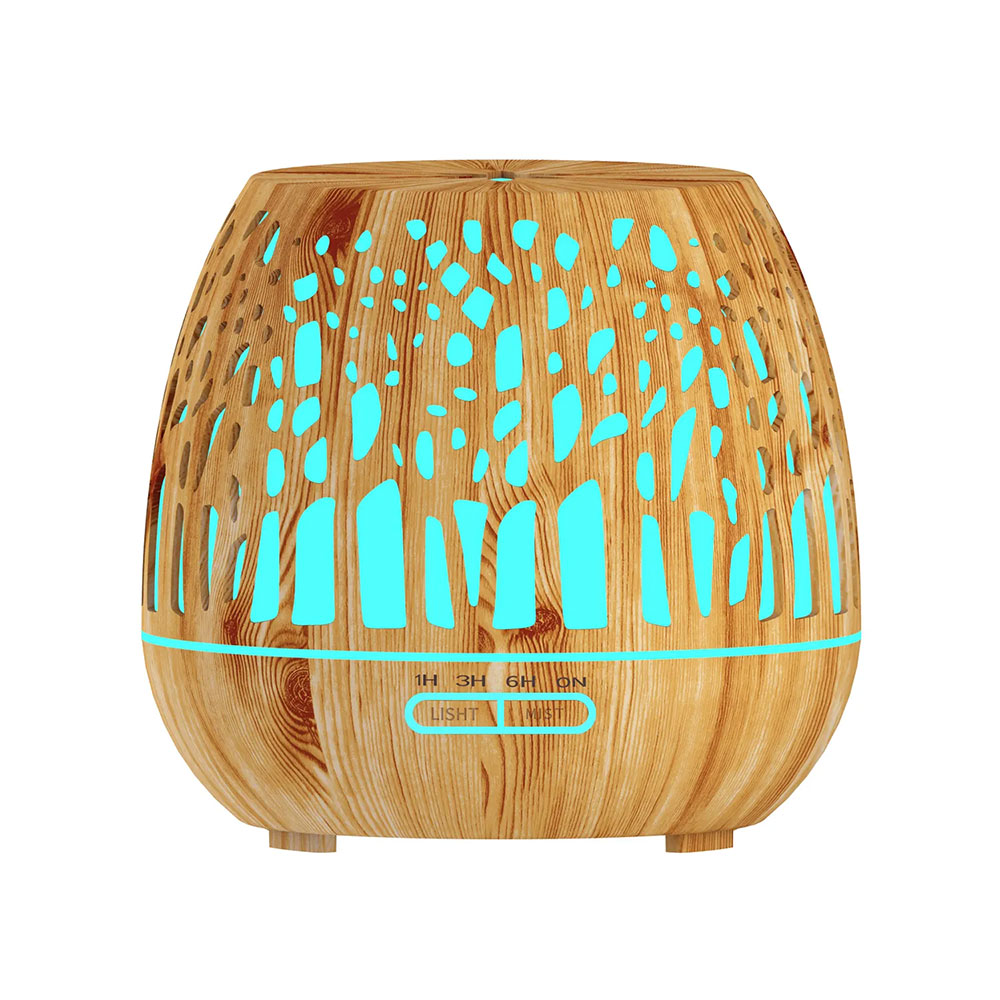 400ml 4-in-1 LED Aromatherapy Oil Diffuser Light Wood Style 2