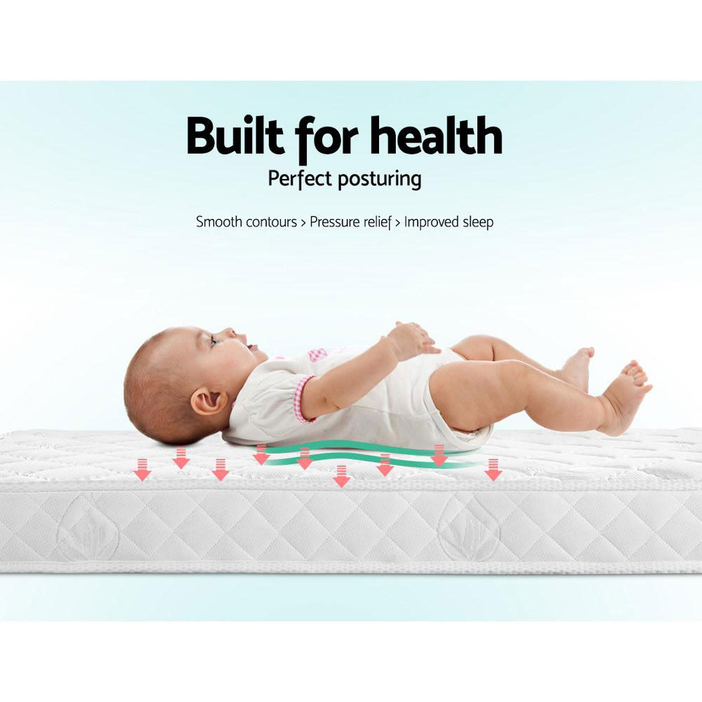 Baby Cot Mattress Pocket Spring Foam Medium 13cm Double Sided - Image 6