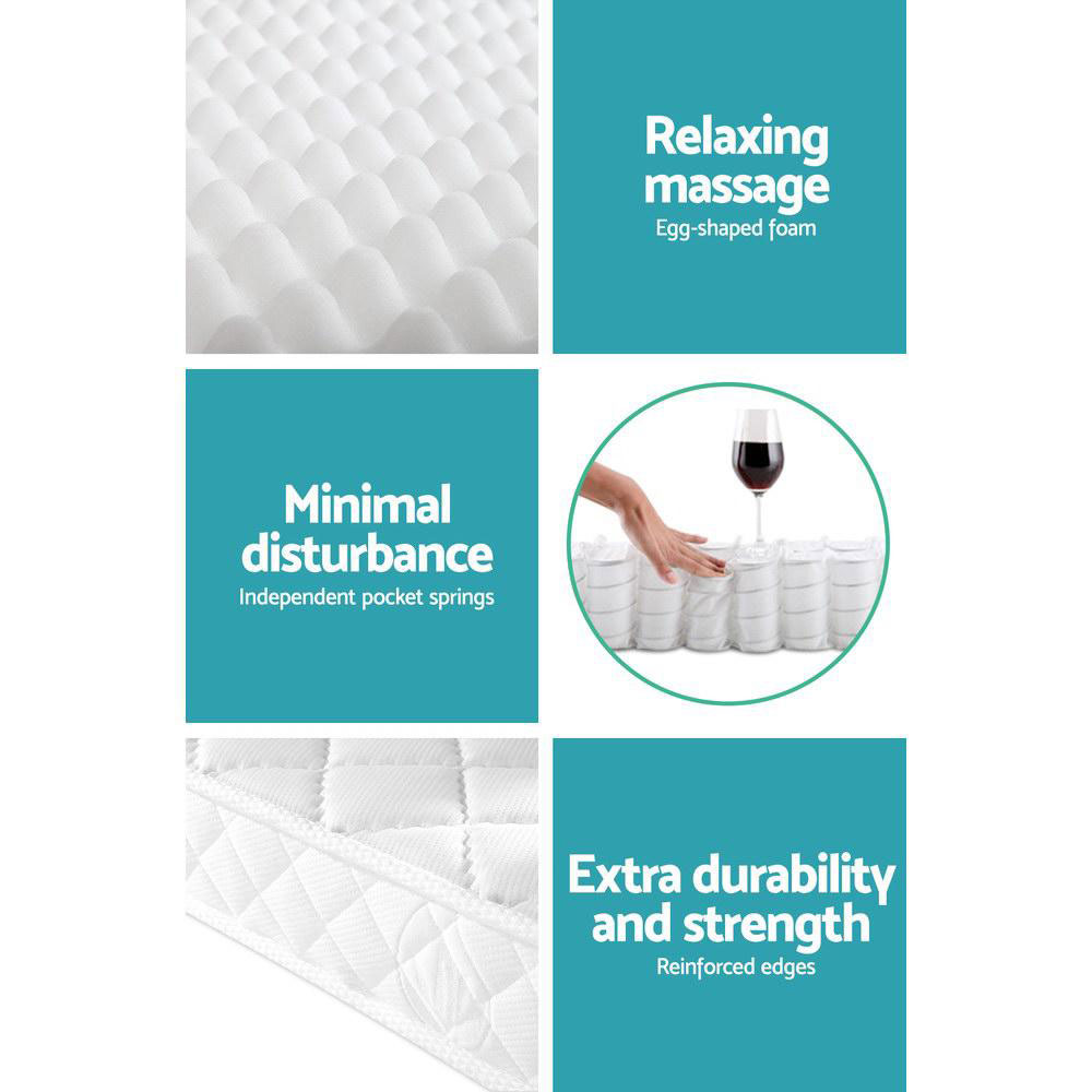 Baby Cot Mattress Pocket Spring Foam Medium 13cm Double Sided - Image 7