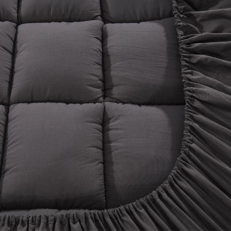 Bamboo Pillowtop Mattress Topper Charcoal King - Image 4