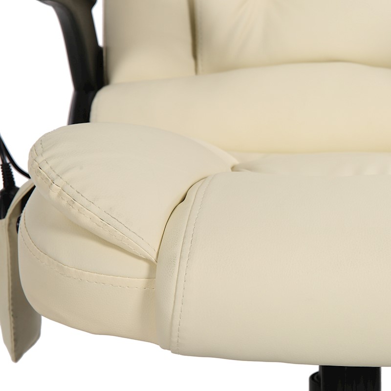 Executive 8 Point Heated Massage Office Chair Beige - Image 8
