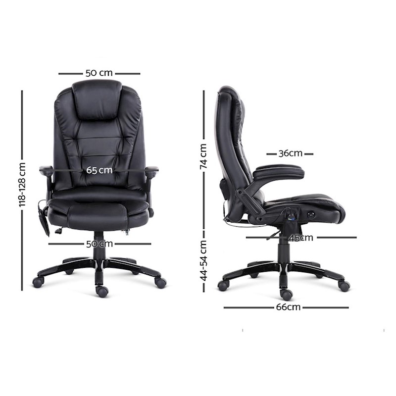 Executive 8 Point Heated Massage Office Chair Black - Image 2