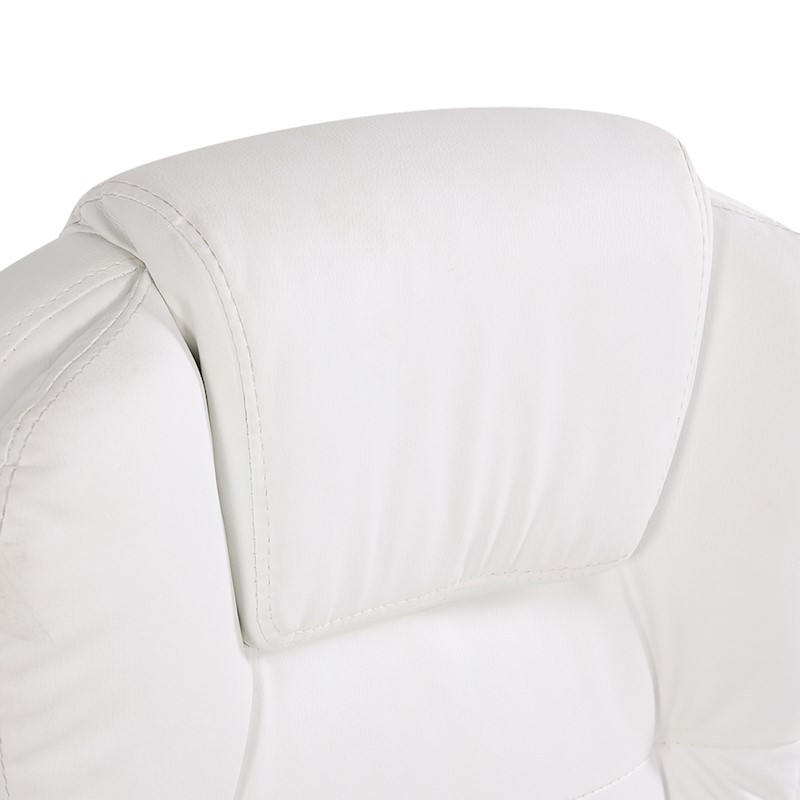 Executive 8 Point Heated Massage Office Chair White - Image 6