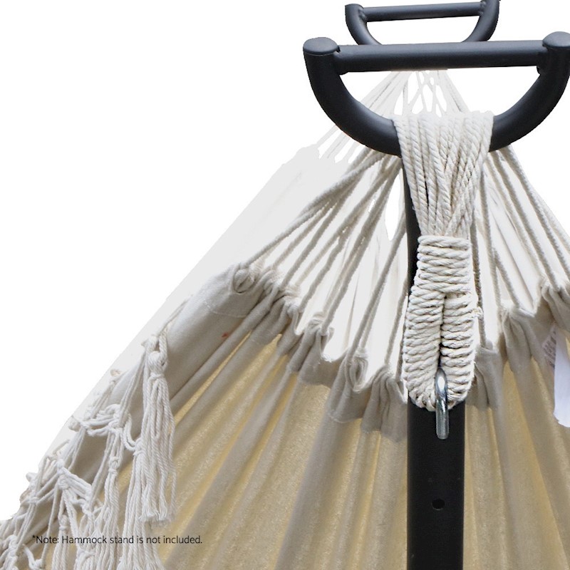 Hammock Swing Bed Boho Cream Tassel 2 Person - Image 7