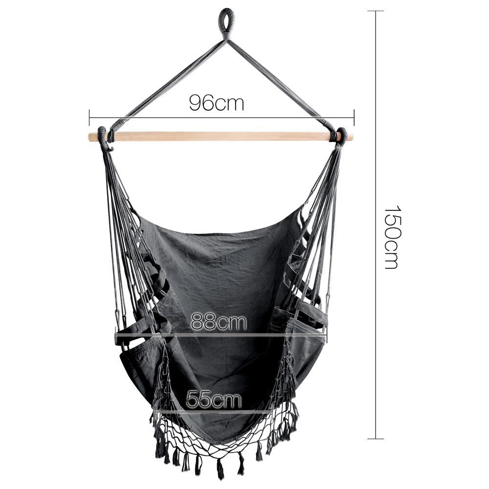 Hammock Swing Chair Tassel Grey - Image 2