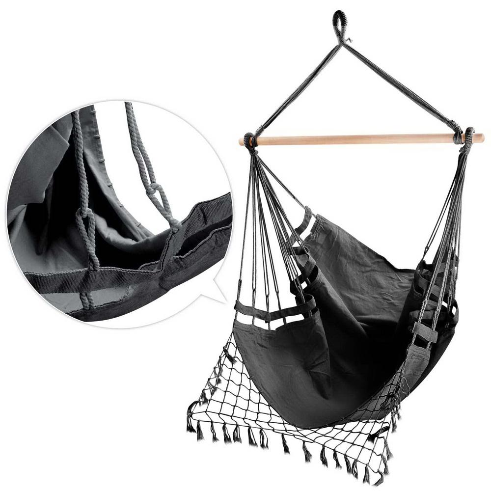 Hammock Swing Chair Tassel Grey - Image 3