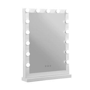 Hollywood Mirror Glamour LED Mirror 15 Bulb Standing Mirror White 43 x 61cm