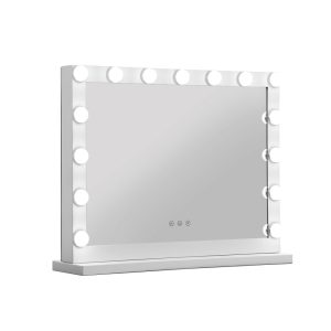 Hollywood Mirror Glamour LED Mirror 15 Bulb Standing Mirror White 58 x 46cm