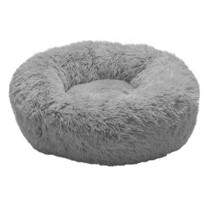 Pet Dog Cat Bed Donut Light Grey