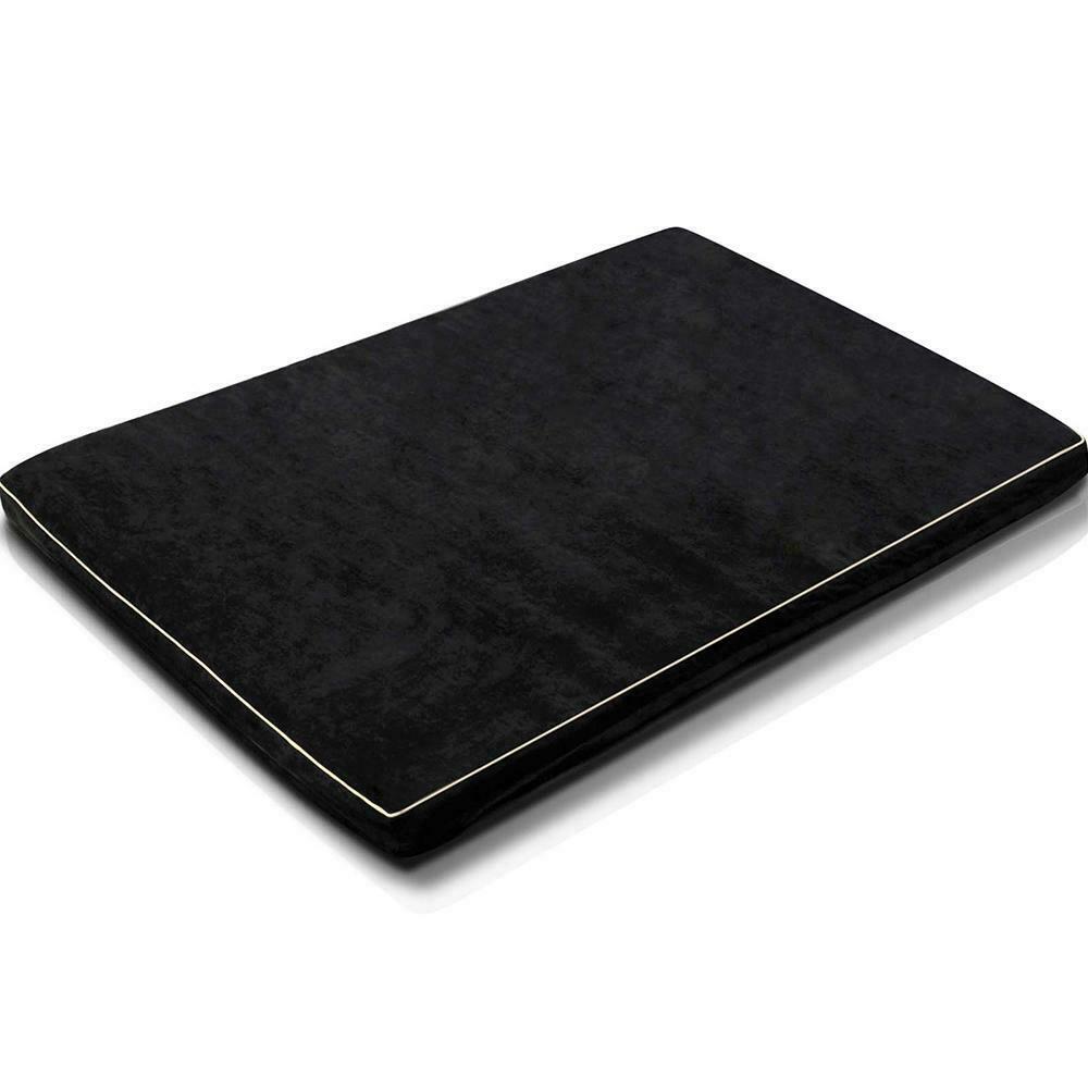 Pet Dog Cat Bed Mattress Suede Black