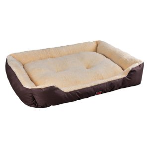 Pet Dog Cat Bed Warm Fleece Plush Cream