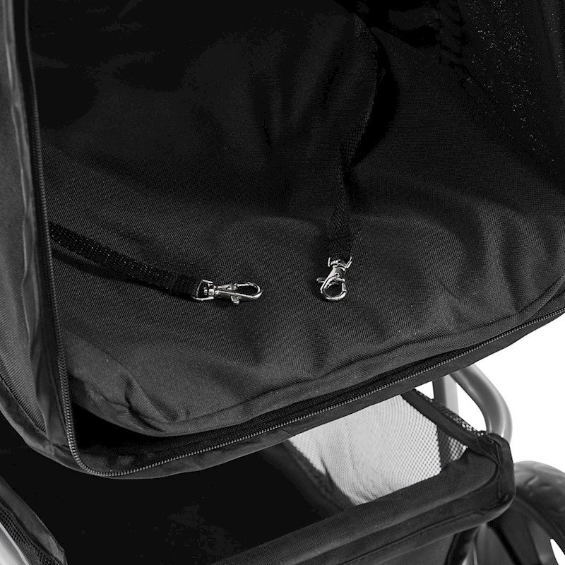 Pet Dog Cat Stroller Pram 3 Wheel Black - Image 8