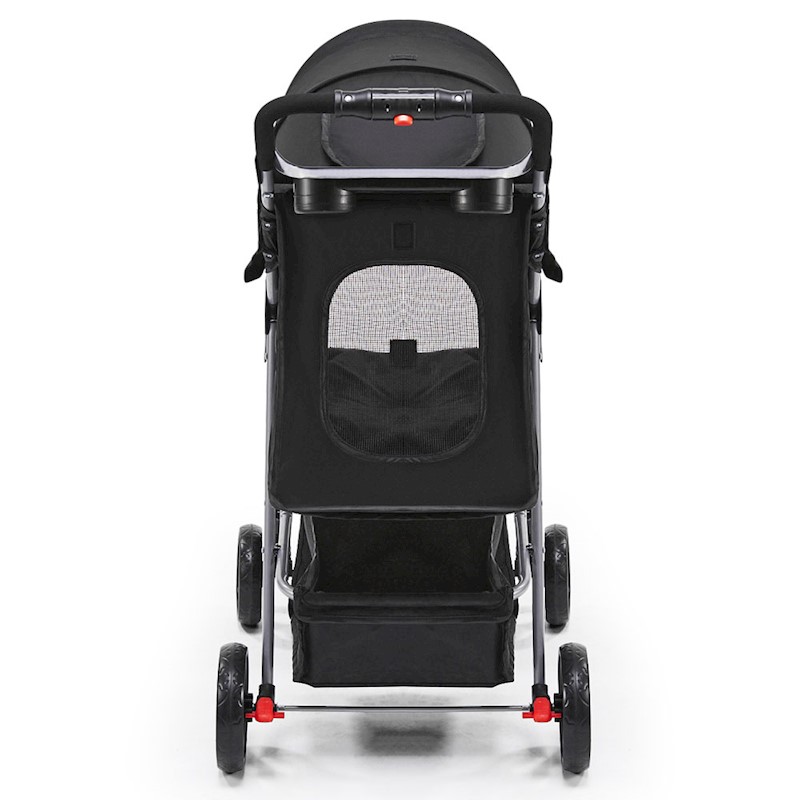 Pet Dog Cat Stroller Pram 4 Wheel Black - Image 6