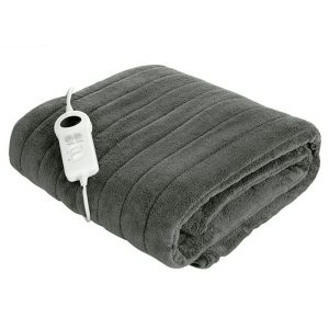 Fleece Electric Throw Rug Silver