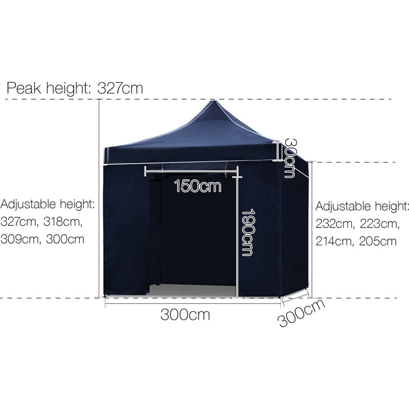 Pop Up Gazebo 3 x 3m Navy - Image 2
