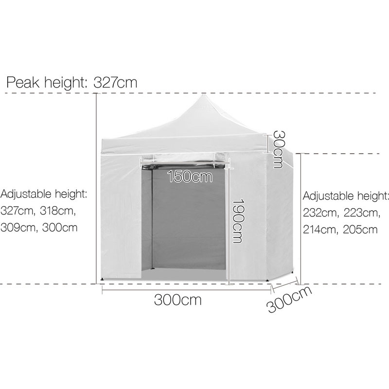 Pop Up Gazebo 3 x 3m White - Image 2