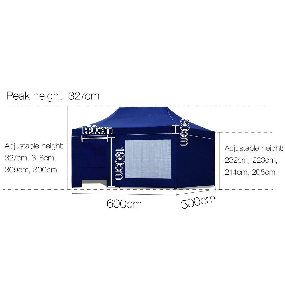 Pop Up Gazebo 3 x 6m Blue - Image 2