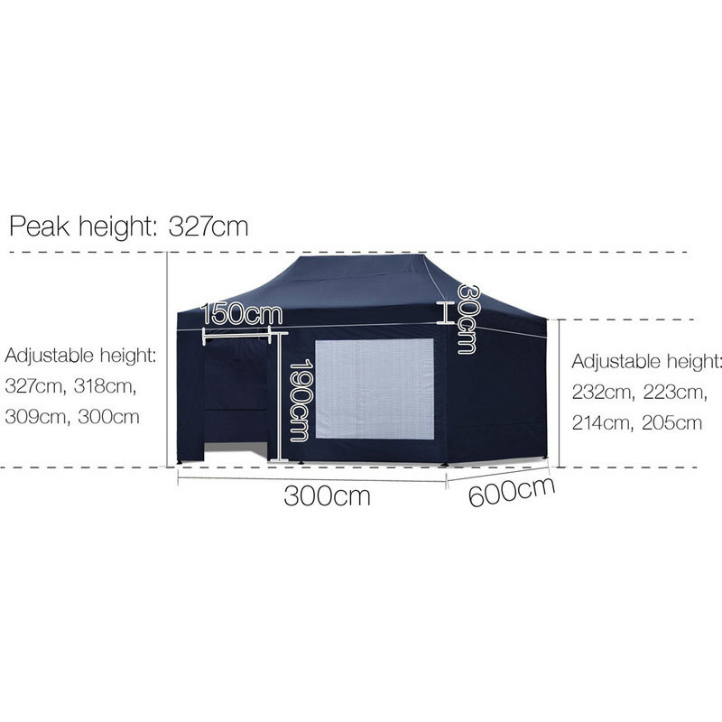 Pop Up Gazebo 3 x 6m Navy - Image 2