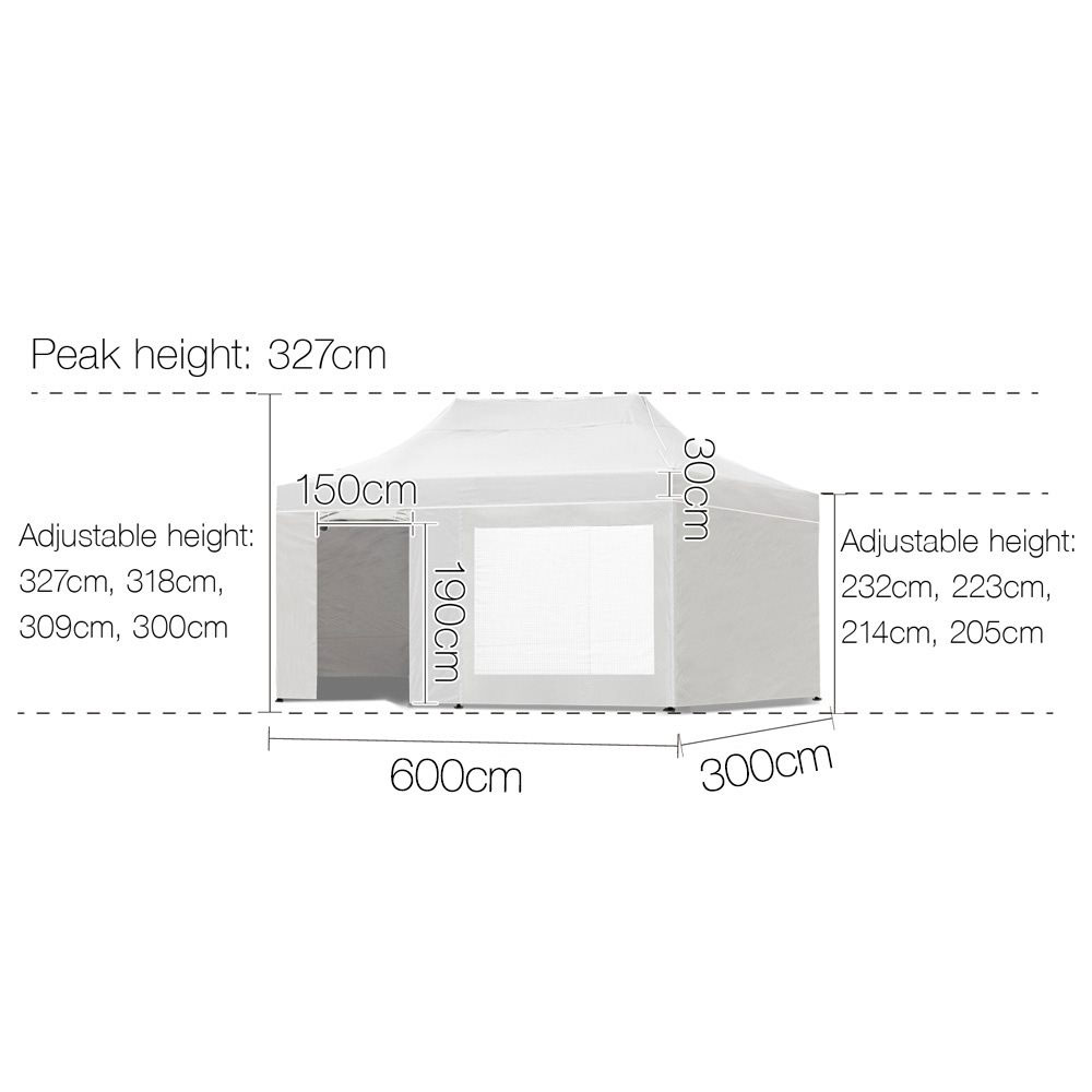 Pop Up Gazebo 3 x 6m White - Image 2