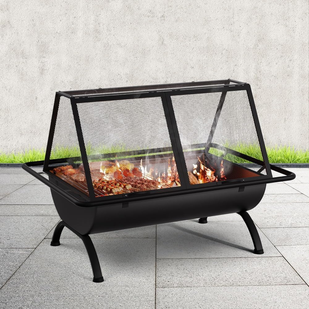 Portable Fire Pit BBQ 90 x 65cm - Image 5
