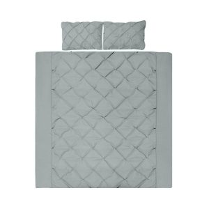 Quilt Cover Set 800TC Diamond Pintuck Grey