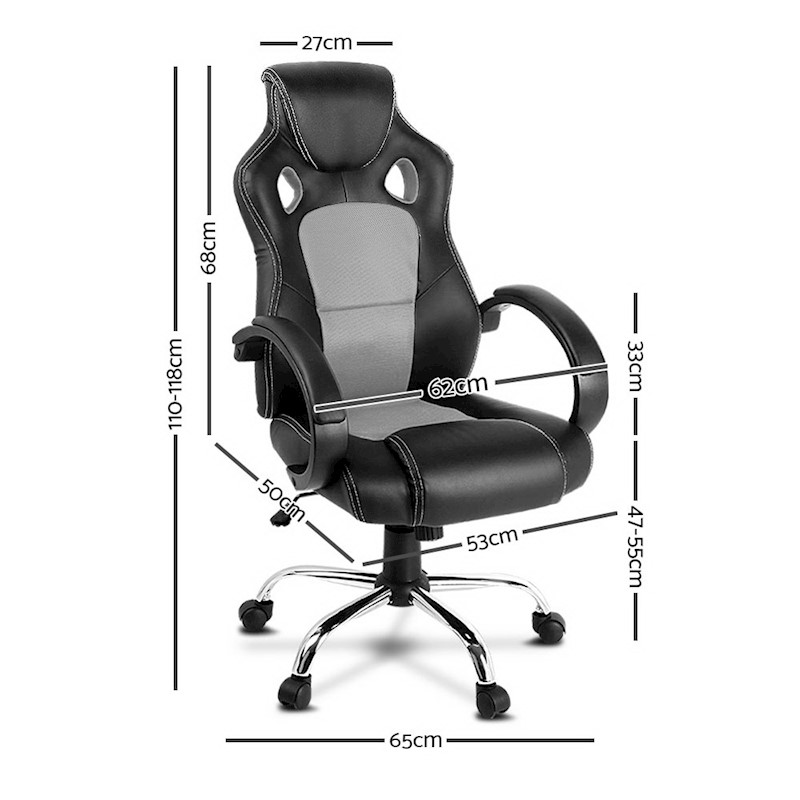 Racer Office Chair Maverick Black & Grey - Image 2