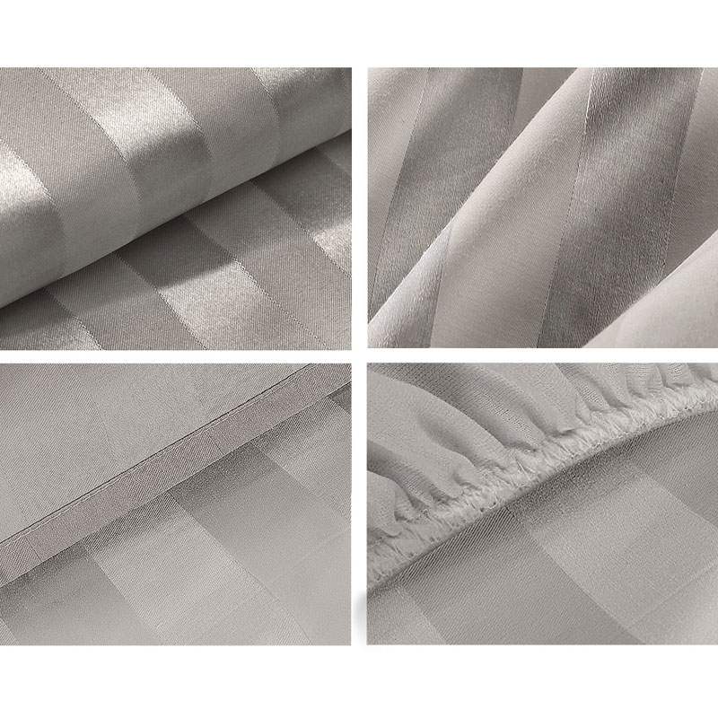 Sheet Set Luxury 2000TC Microfibre Cotton Satin Beige - Image 2