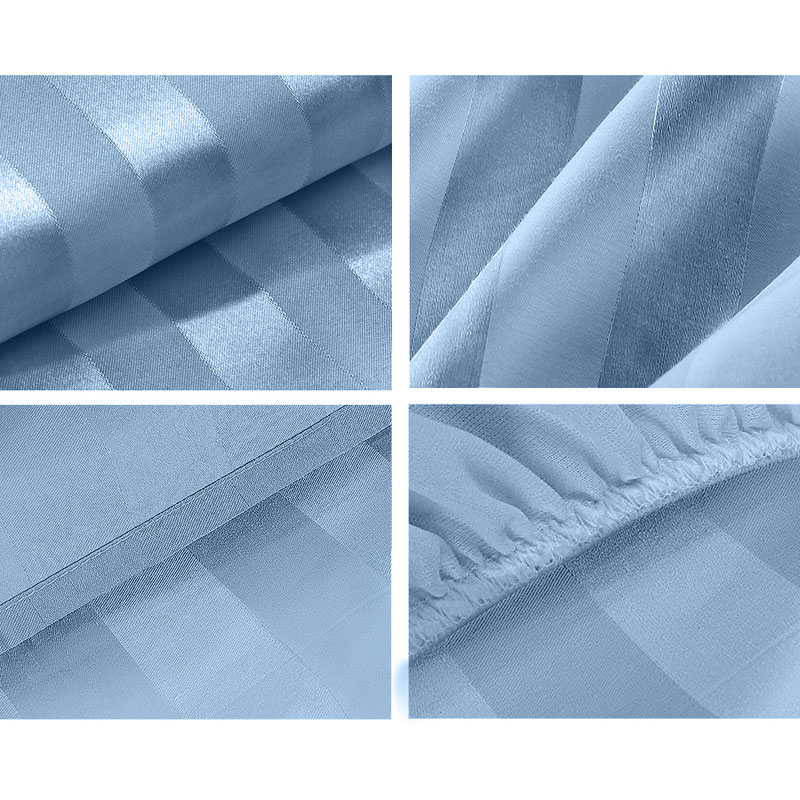 Sheet Set Luxury 2000TC Microfibre Cotton Satin Ocean - Image 2