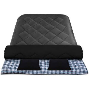 Adults Sleeping Bag Double 190T Thermal Black
