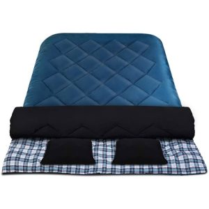 Adults Sleeping Bag Double 190T Thermal Blue