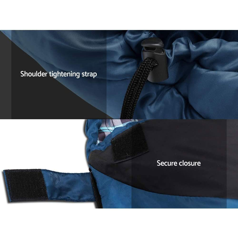 Sleeping Bag Light Thermal Navy Blue Single - Image 6