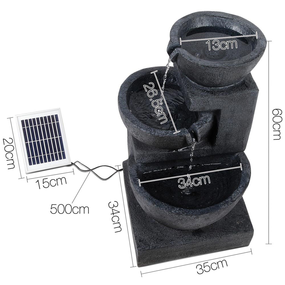 Solar Fountain 3 Tier Blue - Image 2