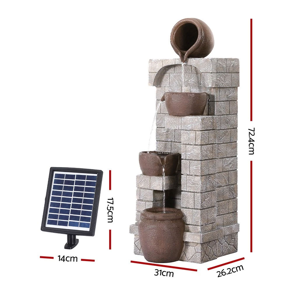 Solar Fountain 4 Tier Brown - Image 2