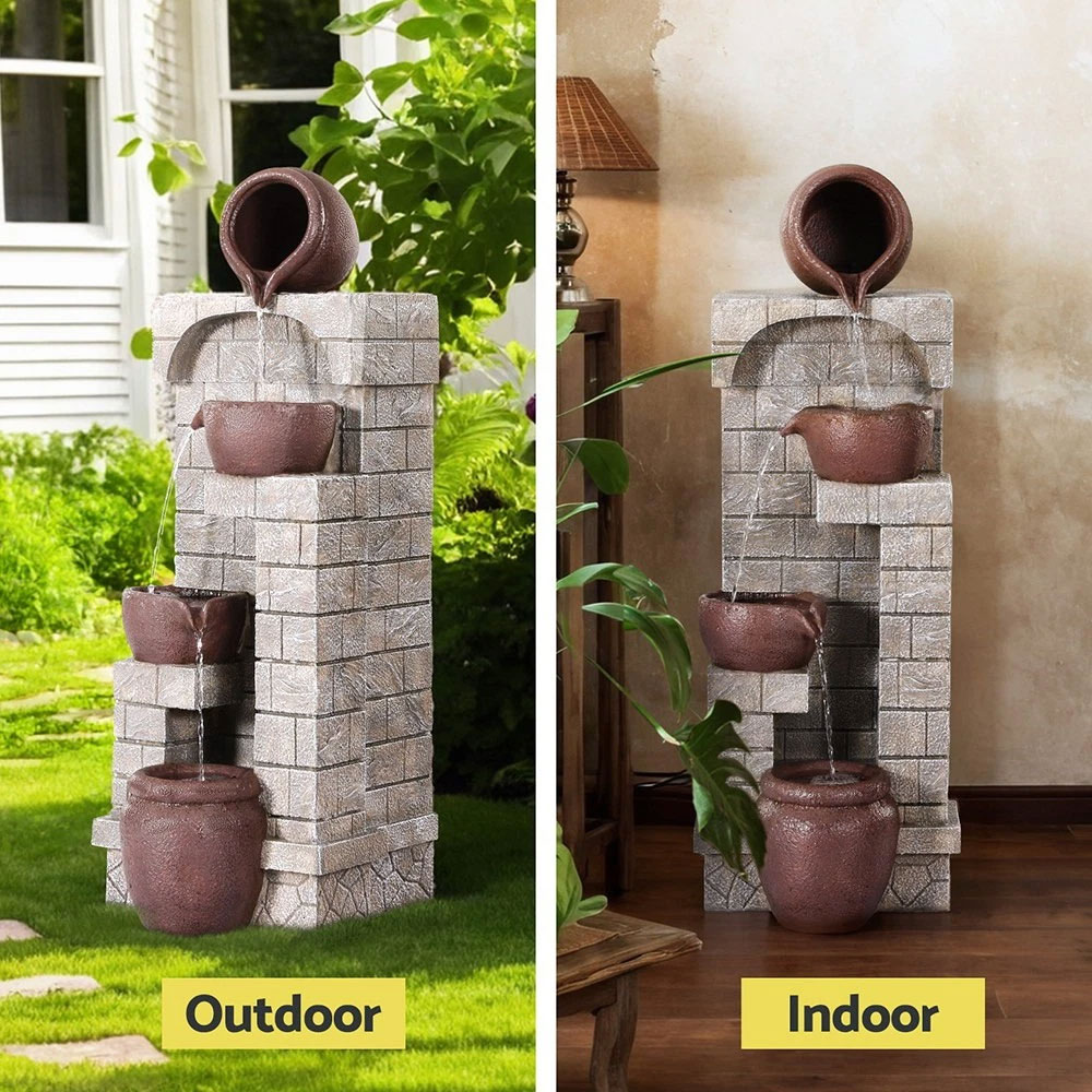 Solar Fountain 4 Tier Brown - Image 3