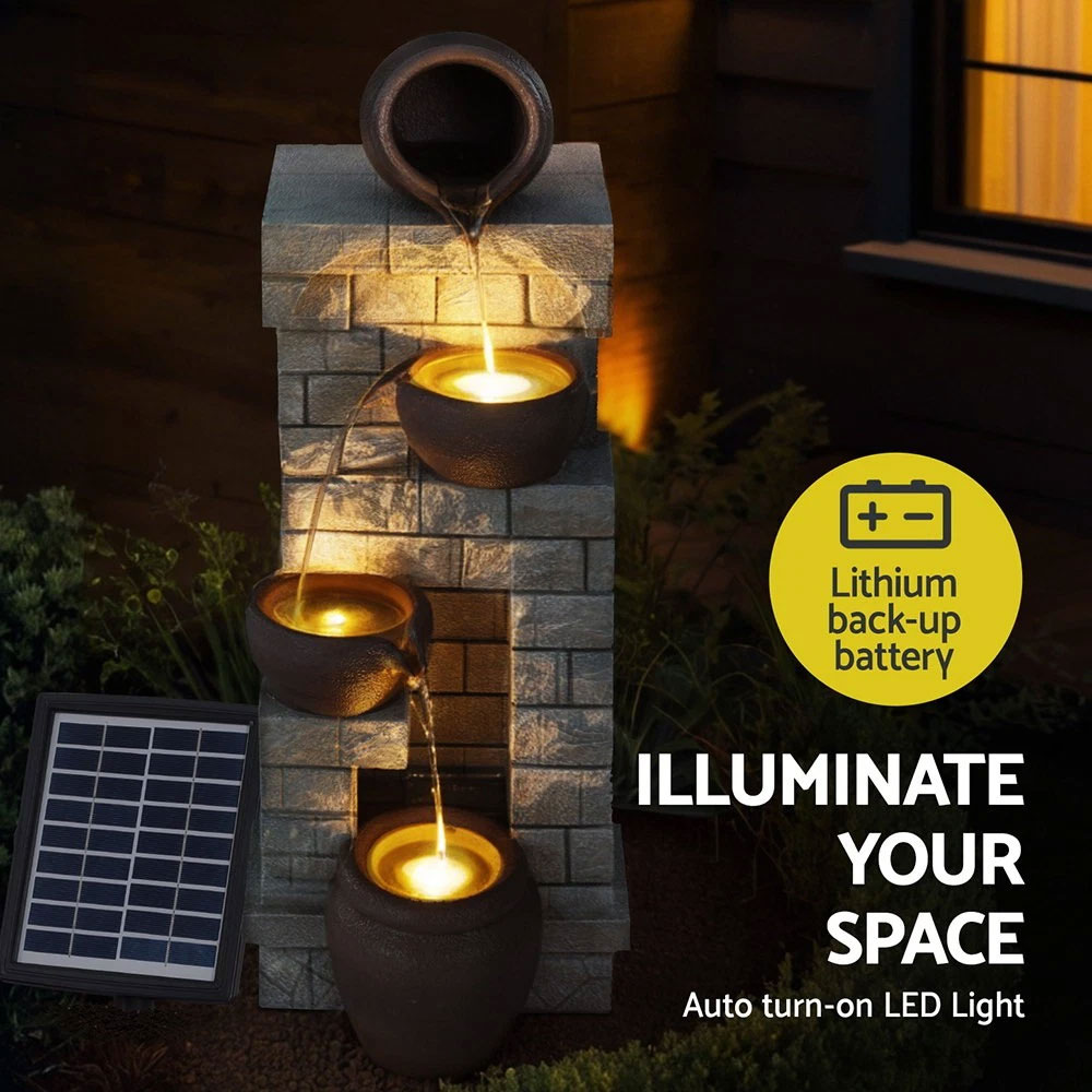 Solar Fountain 4 Tier Brown - Image 4