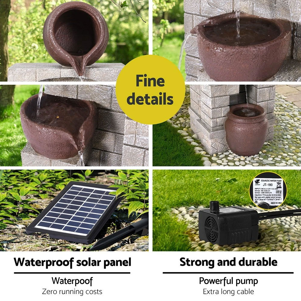 Solar Fountain 4 Tier Brown - Image 5