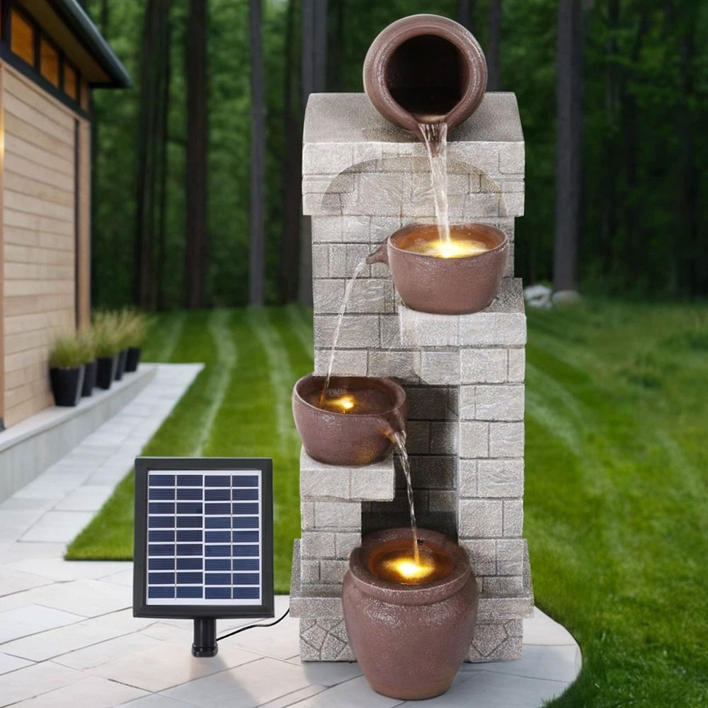 Solar Fountain 4 Tier Brown - Image 6