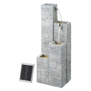 Solar Fountain 4 Tier Stone