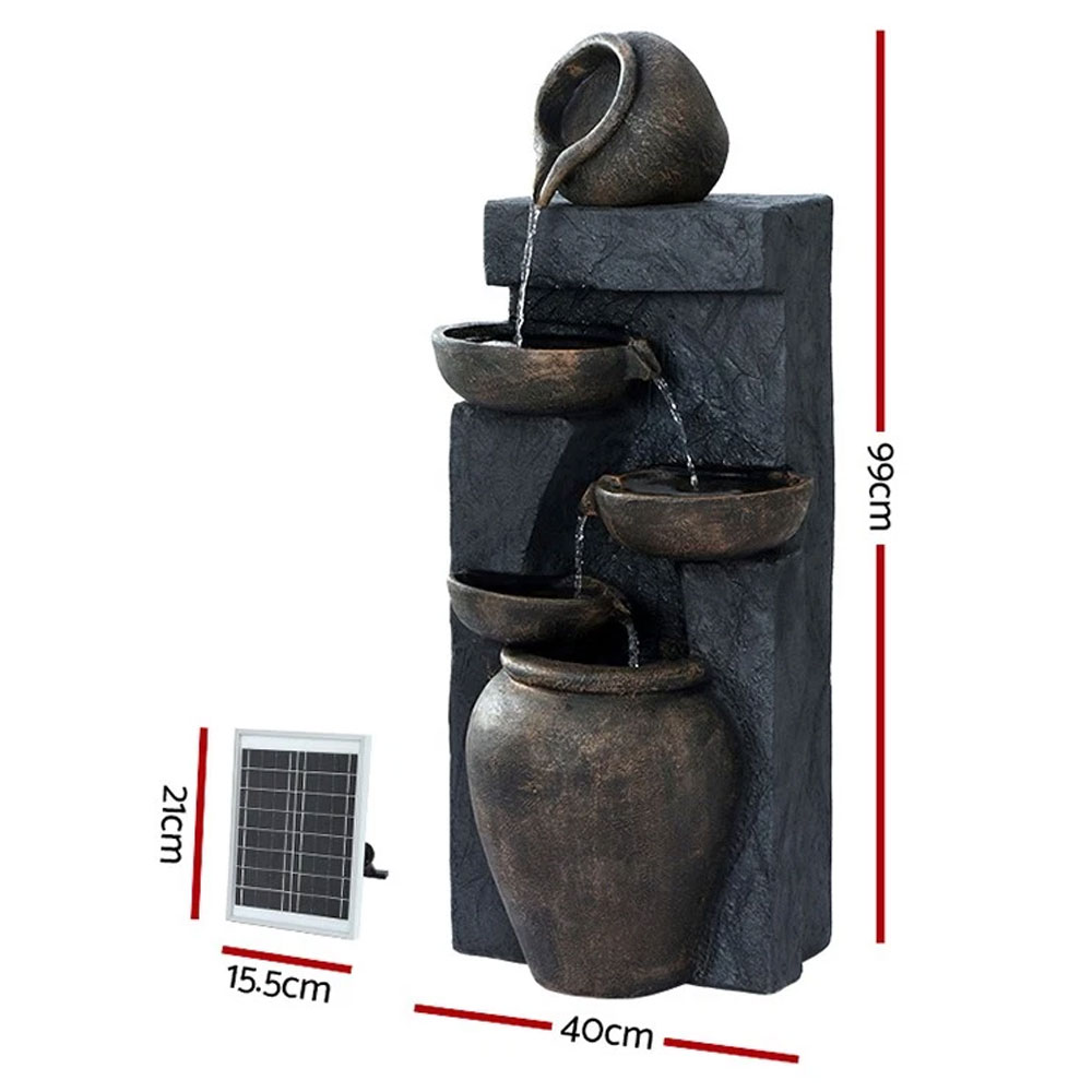Solar Fountain 5 Tier Grey - Image 2
