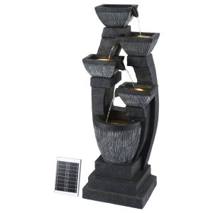 Solar Fountain LED 5 Tier Grey