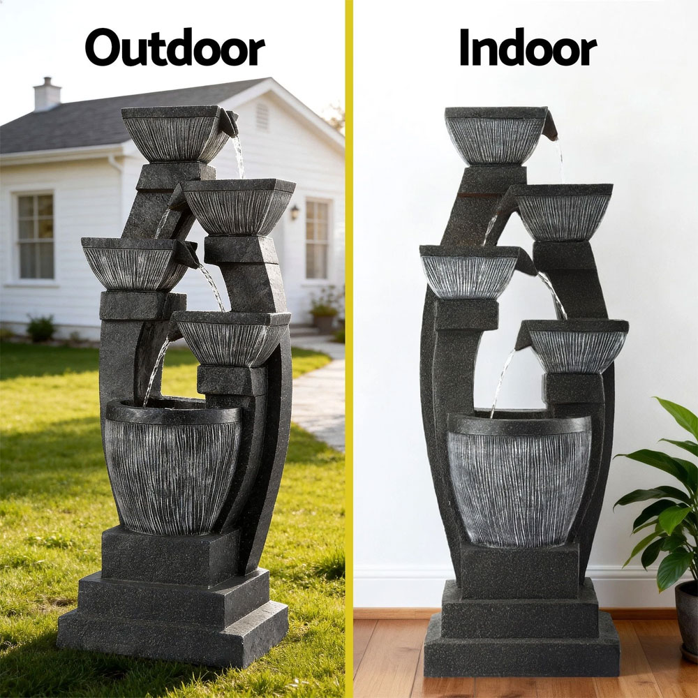 Solar Fountain LED 5 Tier Grey - Image 3