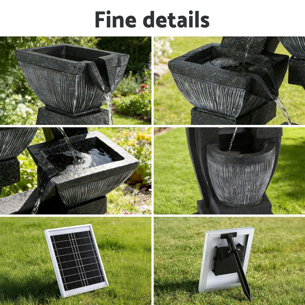 Solar Fountain LED 5 Tier Grey - Image 5
