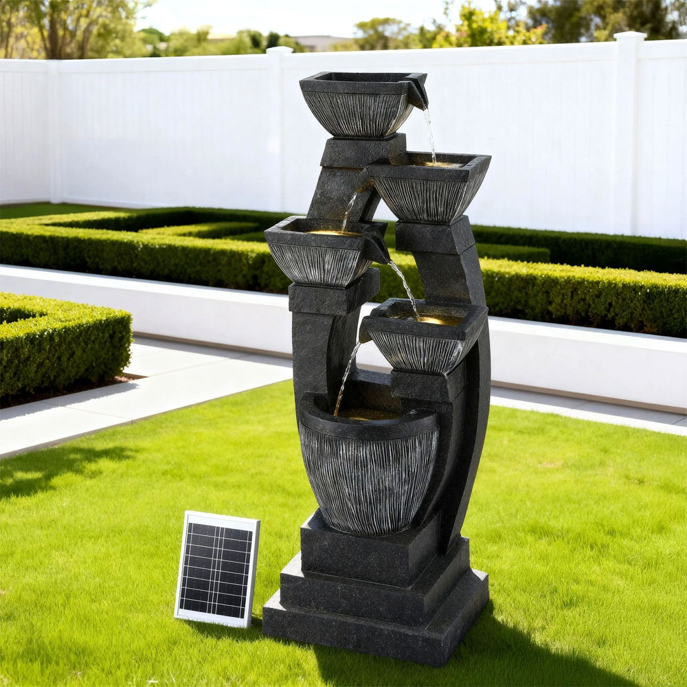 Solar Fountain LED 5 Tier Grey - Image 6