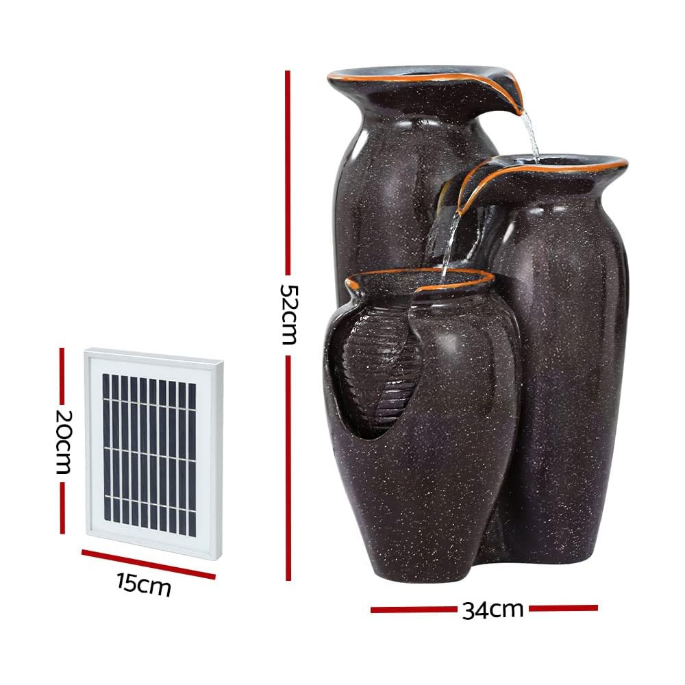 Solar Fountain LED 3 Tier Brown - Image 2