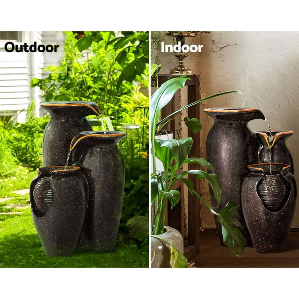 Solar Fountain LED 3 Tier Brown - Image 4