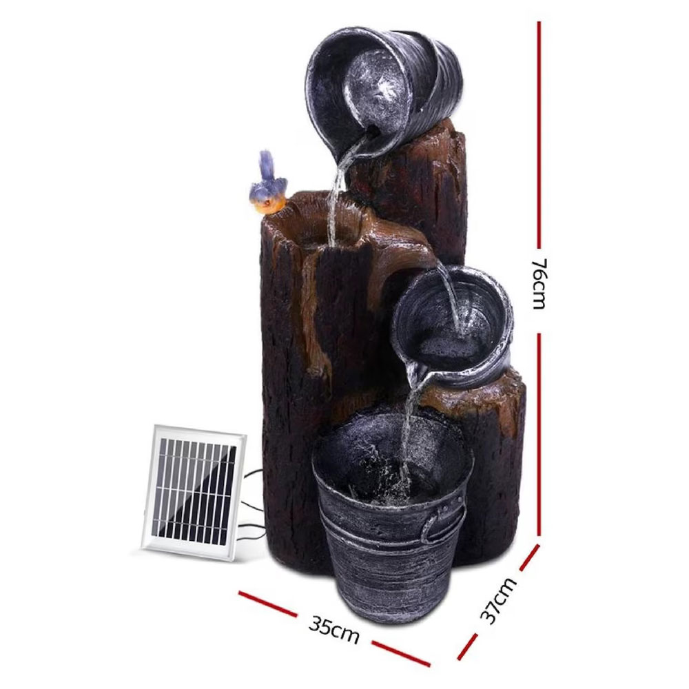 Solar Fountain LED 3 Tier Bucket - Image 2