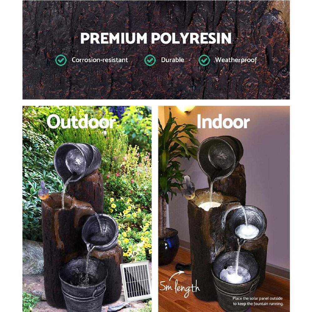 Solar Fountain LED 3 Tier Bucket - Image 4