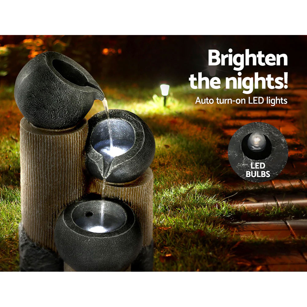 Solar Fountain LED 3 Tier Grey - Image 4